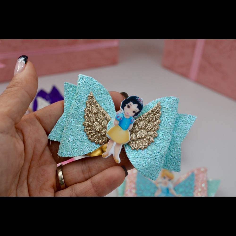 Princess Hair Sparkly Bow Clips - Picture 6 of 7